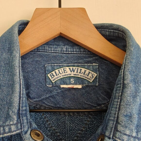 Blue Willi's 90's Denmark Cotton Knit Denim Jacket S - Picture 4 of 7